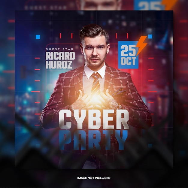 PSD club dj party flyer social media post