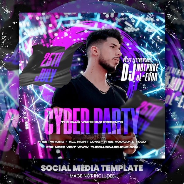 Клуб dj party flyer сообщение в социальных сетях
