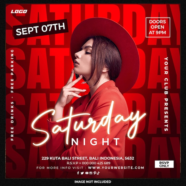 club dj party flyer social media post