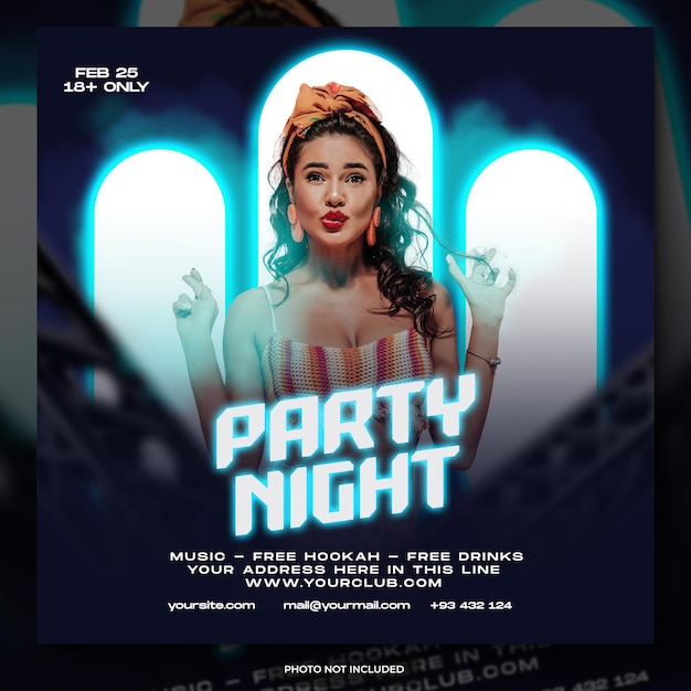 PSD club dj party flyer social media post