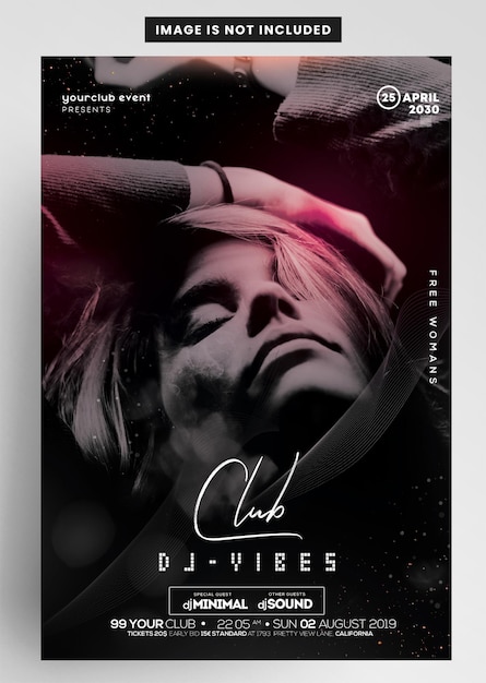 Il club dj vibes event flyer.