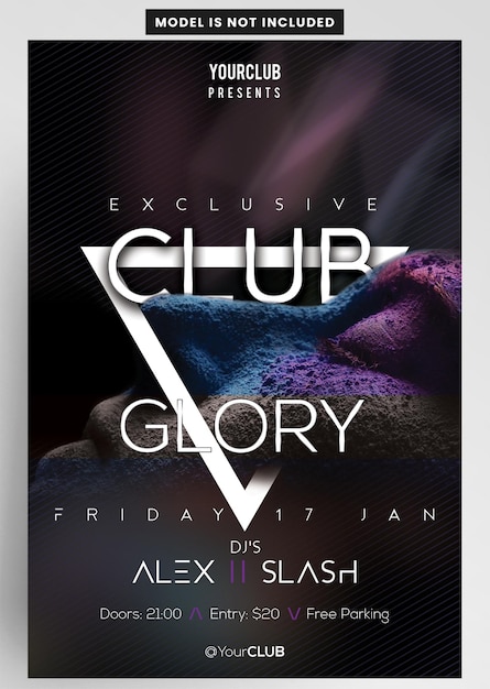 PSD club glory nightclub party club event flyer design