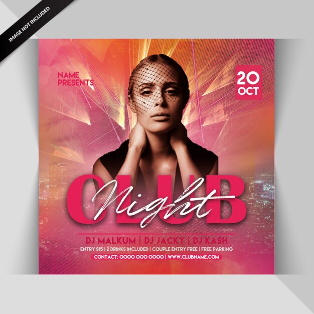 Club nacht feest flyer