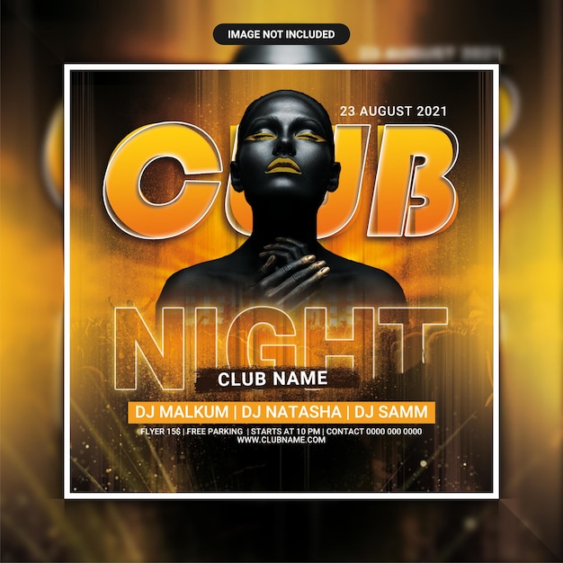 Club night dj party flyer templat