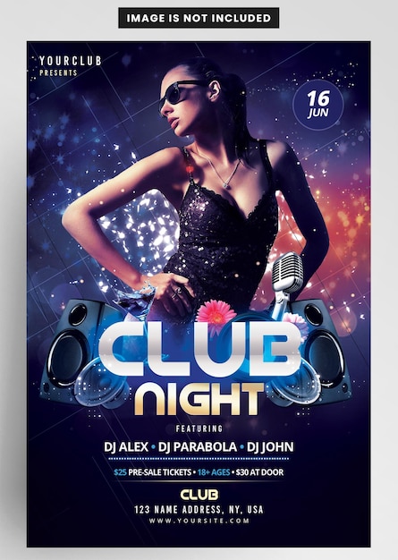 PSD club night party event flyer ontwerp