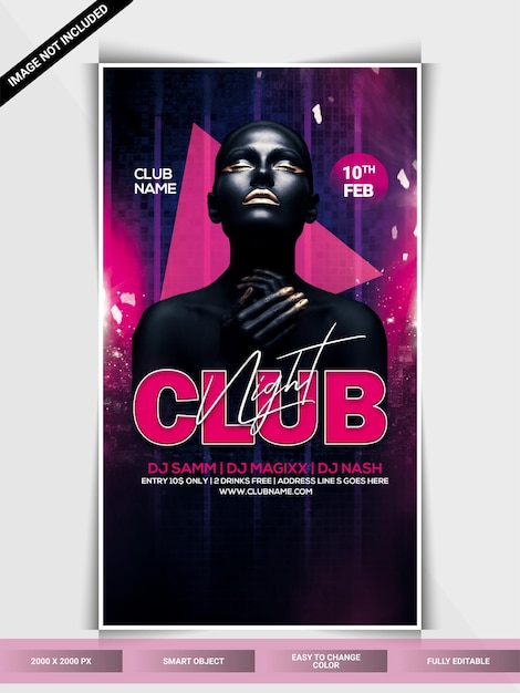 PSD club night party flyer template