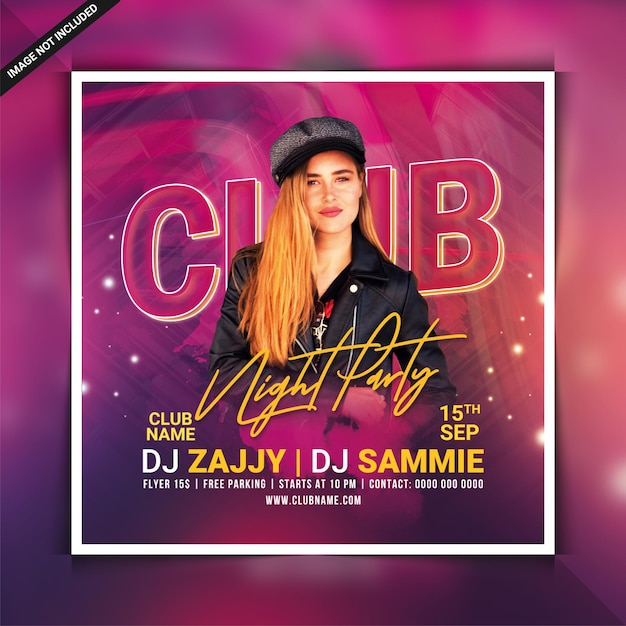 Club night party flyer template