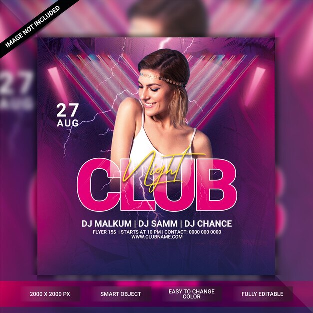 Club night party flyer template