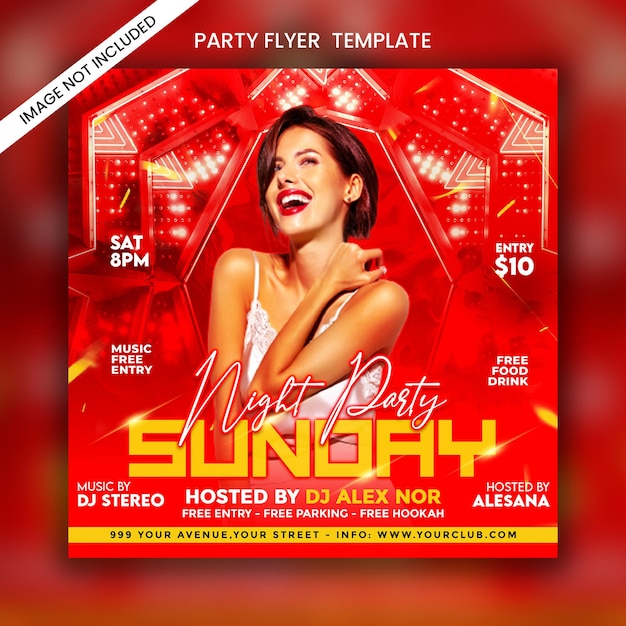 PSD club night party flyer template