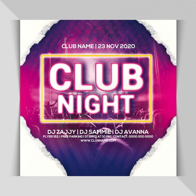 Volantino per festa notturna del club