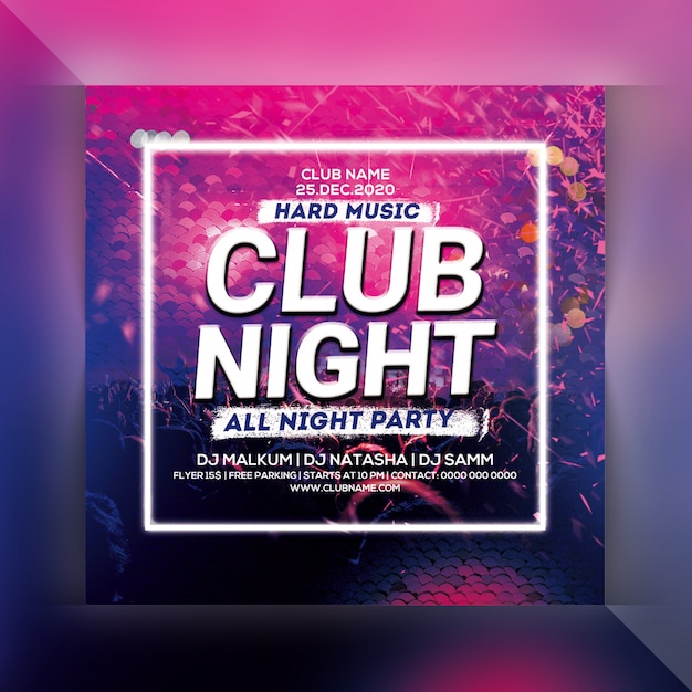 PSD club night party flyer