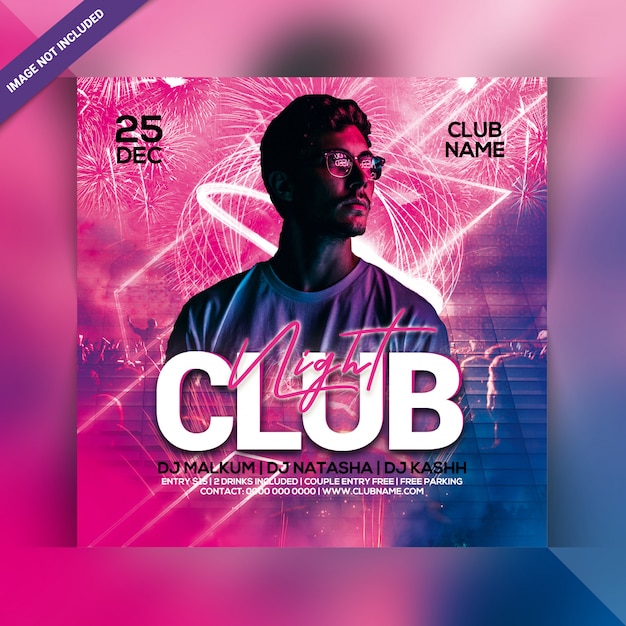 PSD club night party flyer