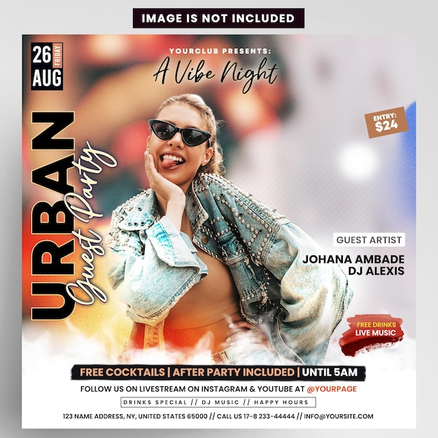 Club party flyer design per instagram