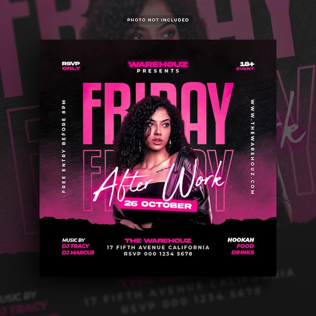 Club party flyer instagram social media post en webbanner