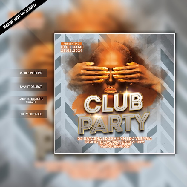 PSD club party flyer template