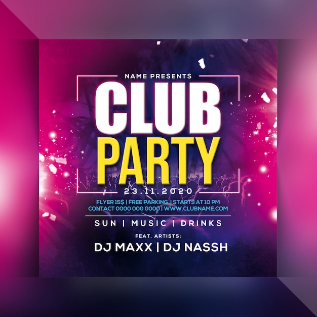 PSD club party flyer