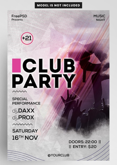 Club party night club night party evento flyer design