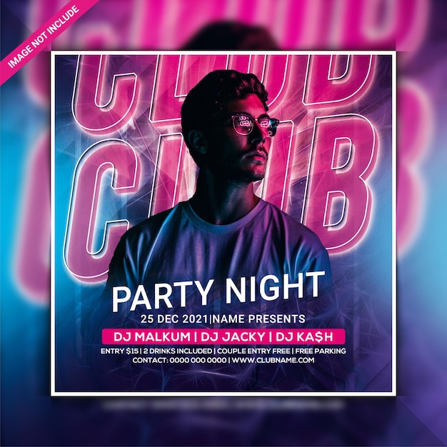 PSD club party night flyer or social media post