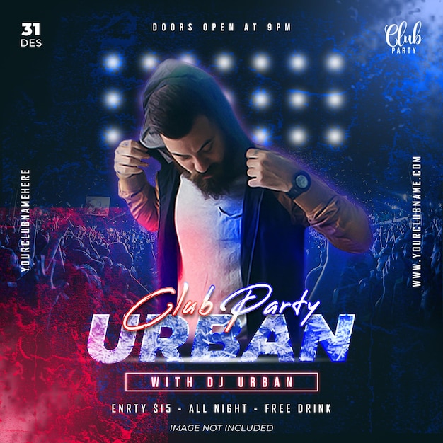 Club party urban style template