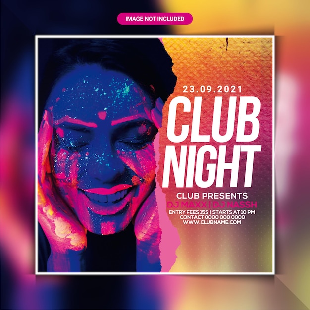 PSD clubnacht dj feest flyer sjabloon