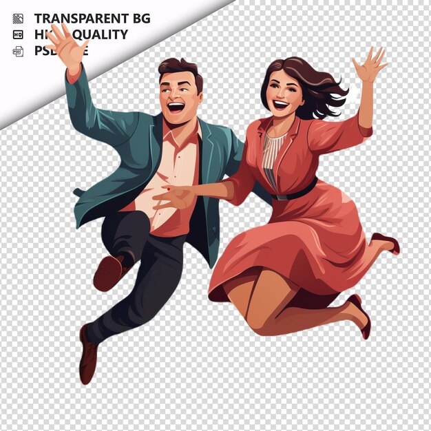 PSD clumsy american couple flat icon style white background i