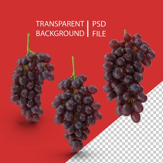 PSD cluster of dark grapes png