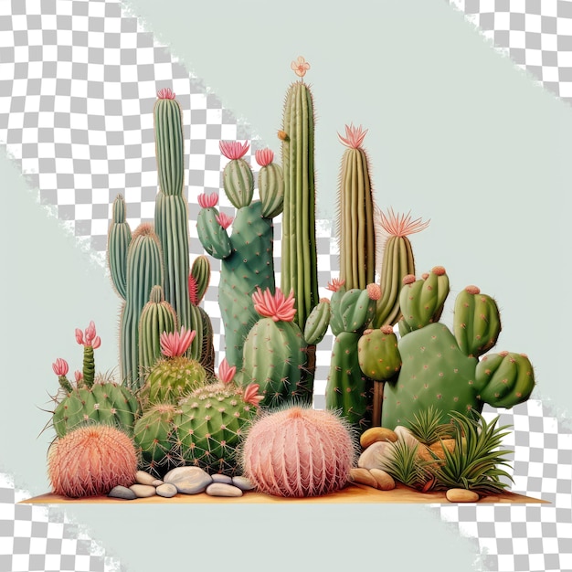 PSD cluster of garden cacti