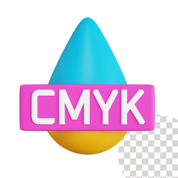 PSD Цветная 3d-иллюстрация cmyk