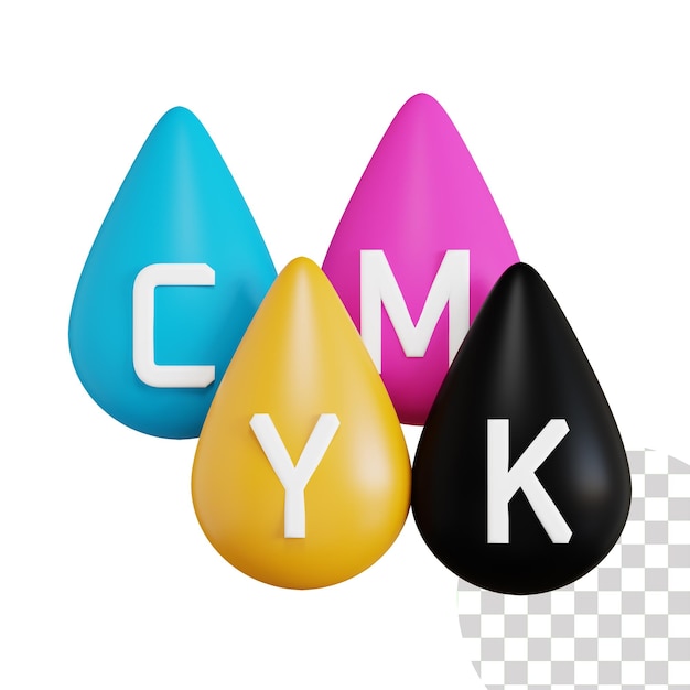 PSD cmyk color 3d illustration