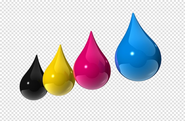 Cmyk ink drops