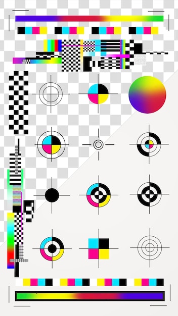 CMYK Kalibratie png element set doorzichtige achtergrond