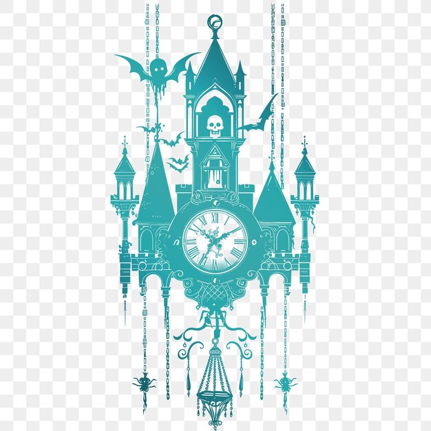 Cnc готические настенные часы с декорациями замка и призраков маятник контурный вырез татуировки футболки искусство