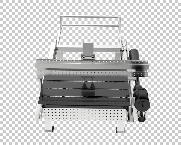 CNC-machine geïsoleerd op transparante achtergrond 3D-rendering illustratie
