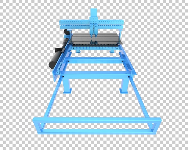 PSD macchina cnc isolata su sfondo trasparente 3d rendering illustrazione