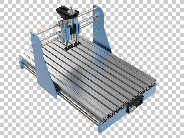 Cnc machine isolated on transparent background 3d rendering illustration