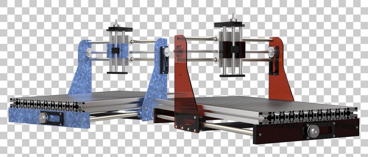 PSD cnc-maskin isolert på gjennomsiktig bakgrunn, 3d-rendering illustrasjon