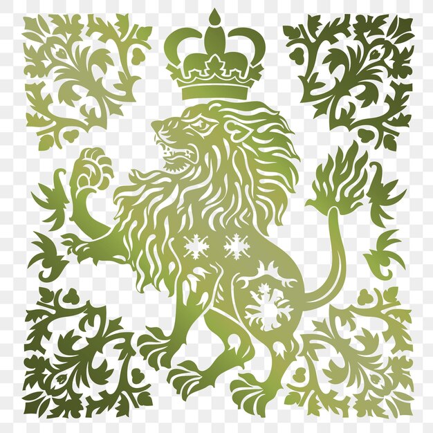 PSD cnc seal ink art with lion and crown designs small lion and cro outline die cut tattoo tshirt art