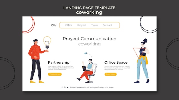 공동 작업 랜딩 페이지 템플릿