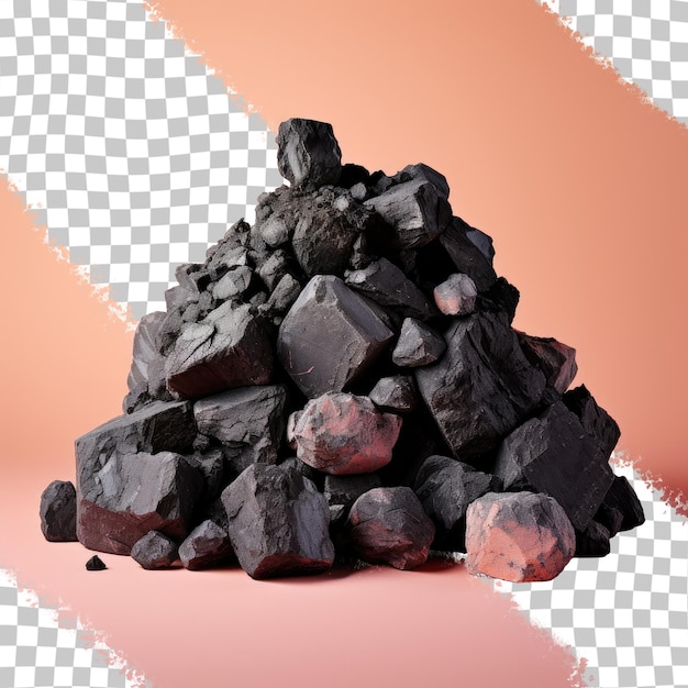 PSD coal alone on a transparent background