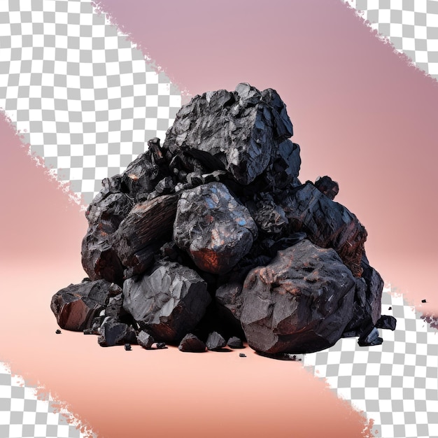 PSD coal alone on a transparent background