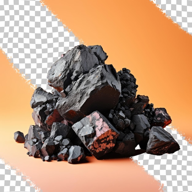 Coal alone on a transparent background