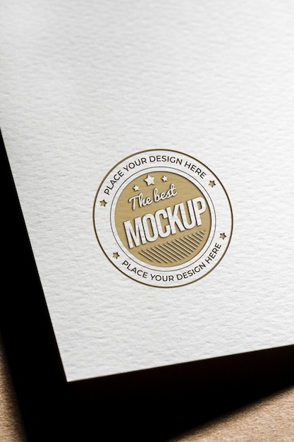 PSD coarse paper mock-up for business card