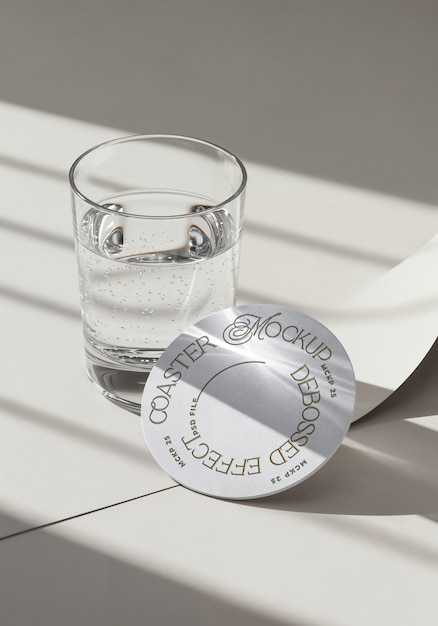 Coaster emboss mockup