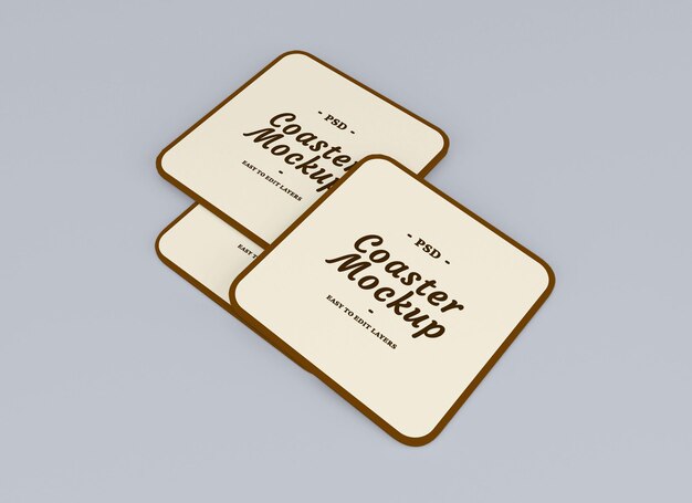 Coaster mockup design isolated