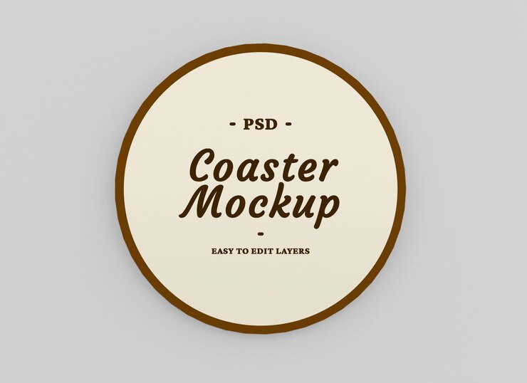 coaster mockup design isolated