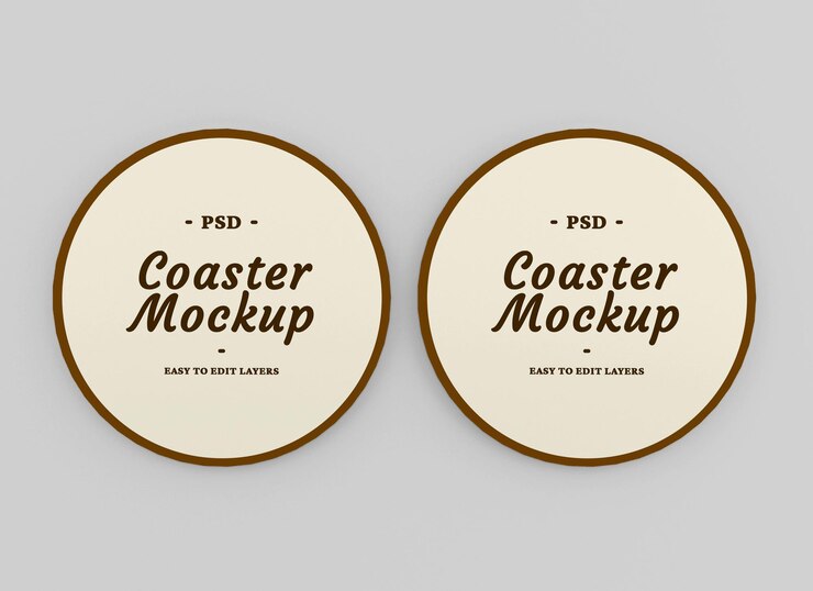 coaster mockup design isolated