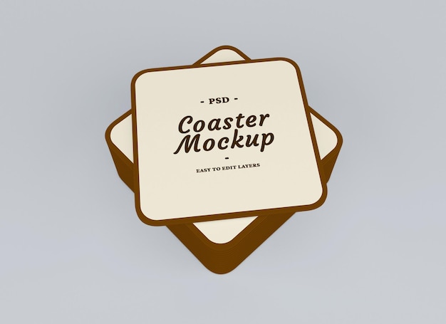 Coaster mockup design isolated