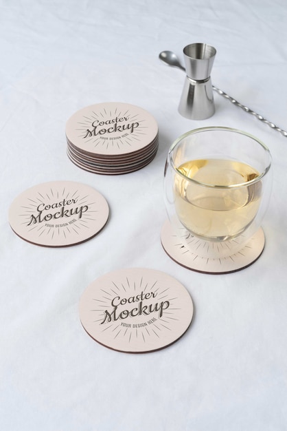 PSD coaster-mockup in echte context