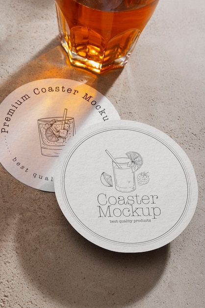 Coaster mockup  indoors