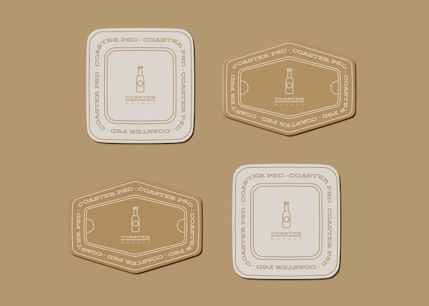 PSD coasters mockup set